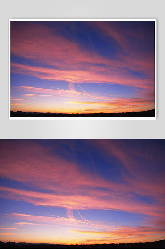 天空红霞摄影图