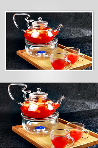 高档玻璃茶具水果茶高清图片