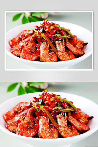 湘西口味虾食物摄影图片
