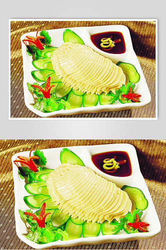 日式素鲍鱼食物摄影图片