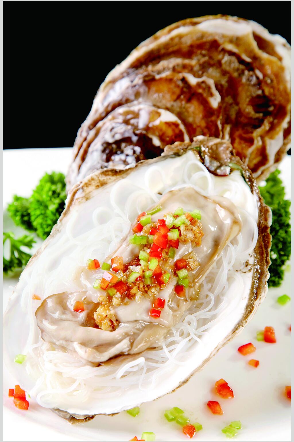 金银蒜粉丝蒸毛嚎食物高清图片素材