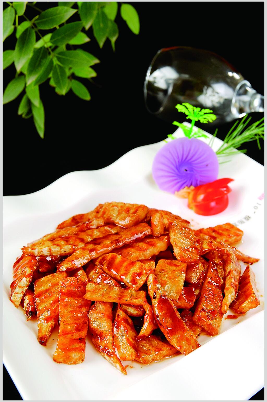 烧汁绿竹笋食物摄影图片素材