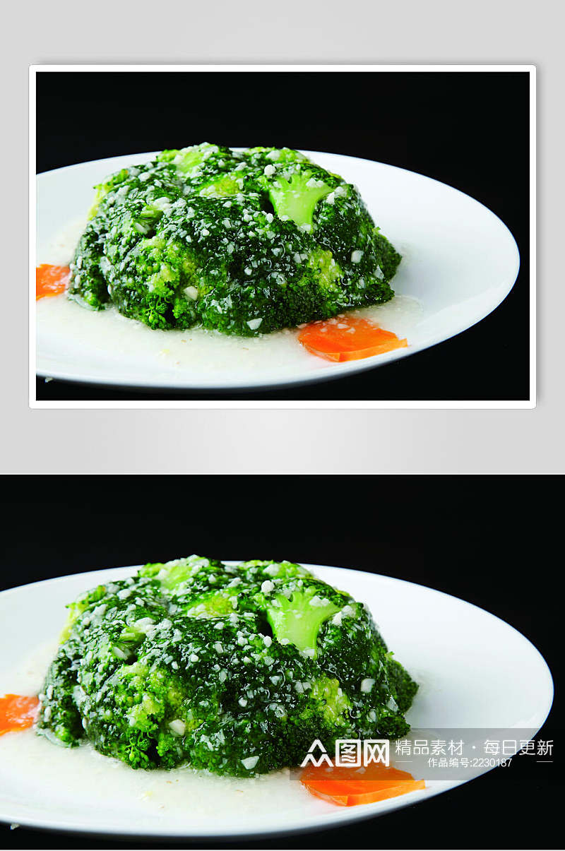 蒜茸西兰花食物摄影图片素材