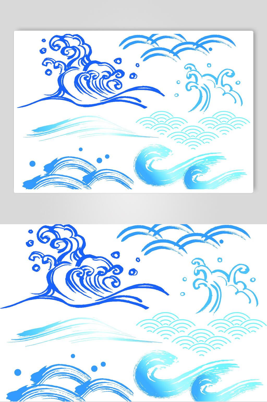 波纹浪花矢量素材素材