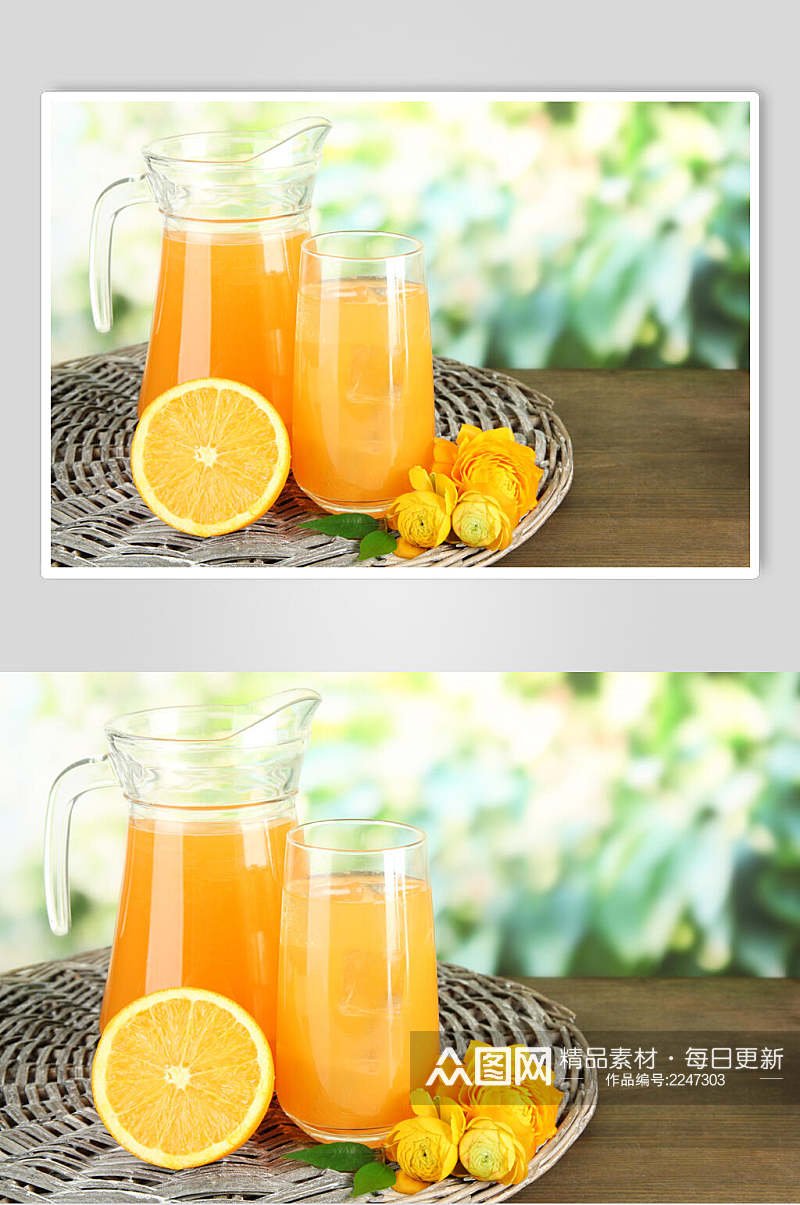 营养橙汁水果果汁食物实拍图片素材