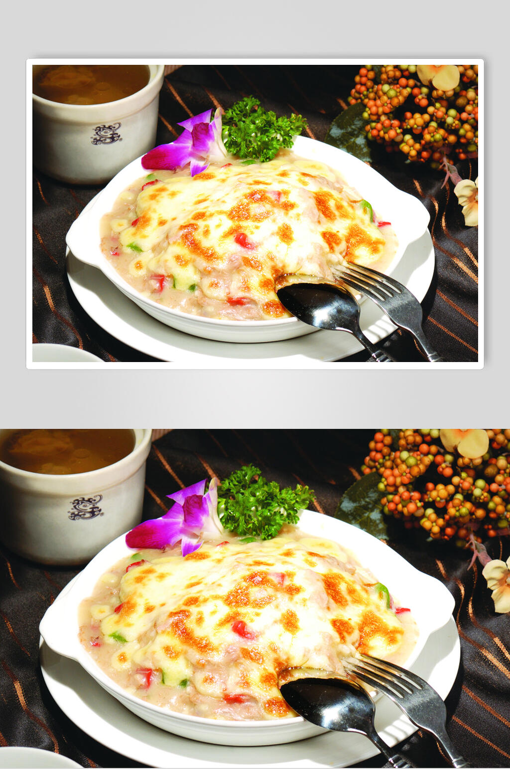 金枪鱼焗饭食物高清图片素材