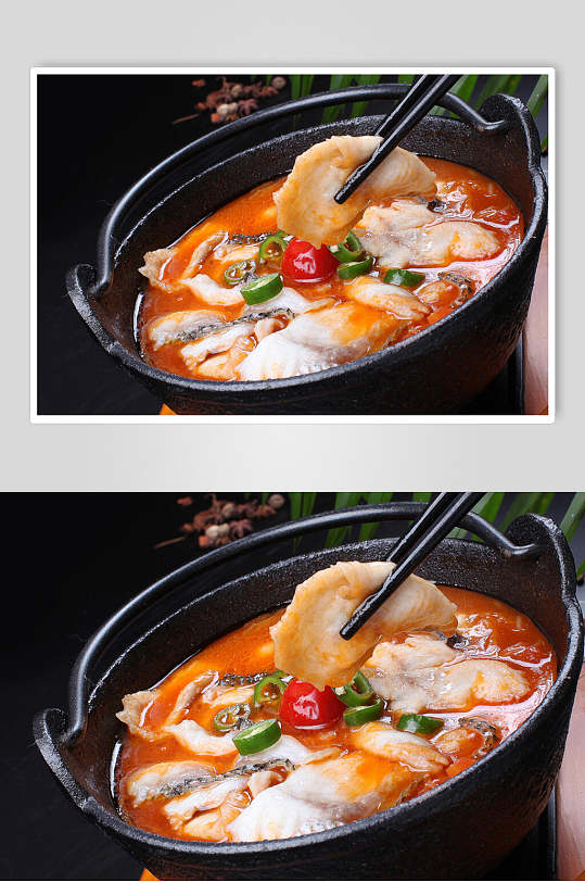 石锅鱼泡菜食品高清图片