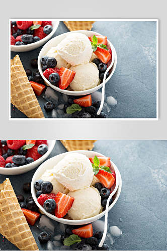 冰淇淋水果沙拉食品摄影图片
