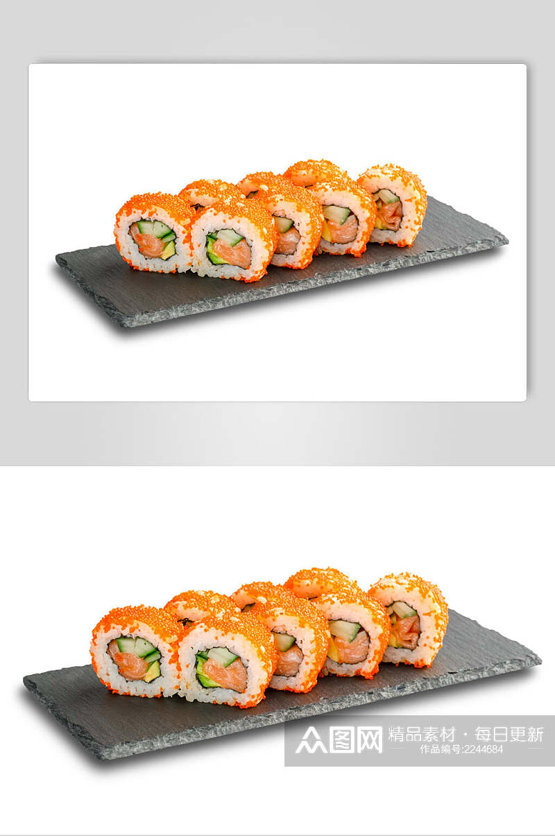 清新鱼籽海鲜寿司食品高清图片素材