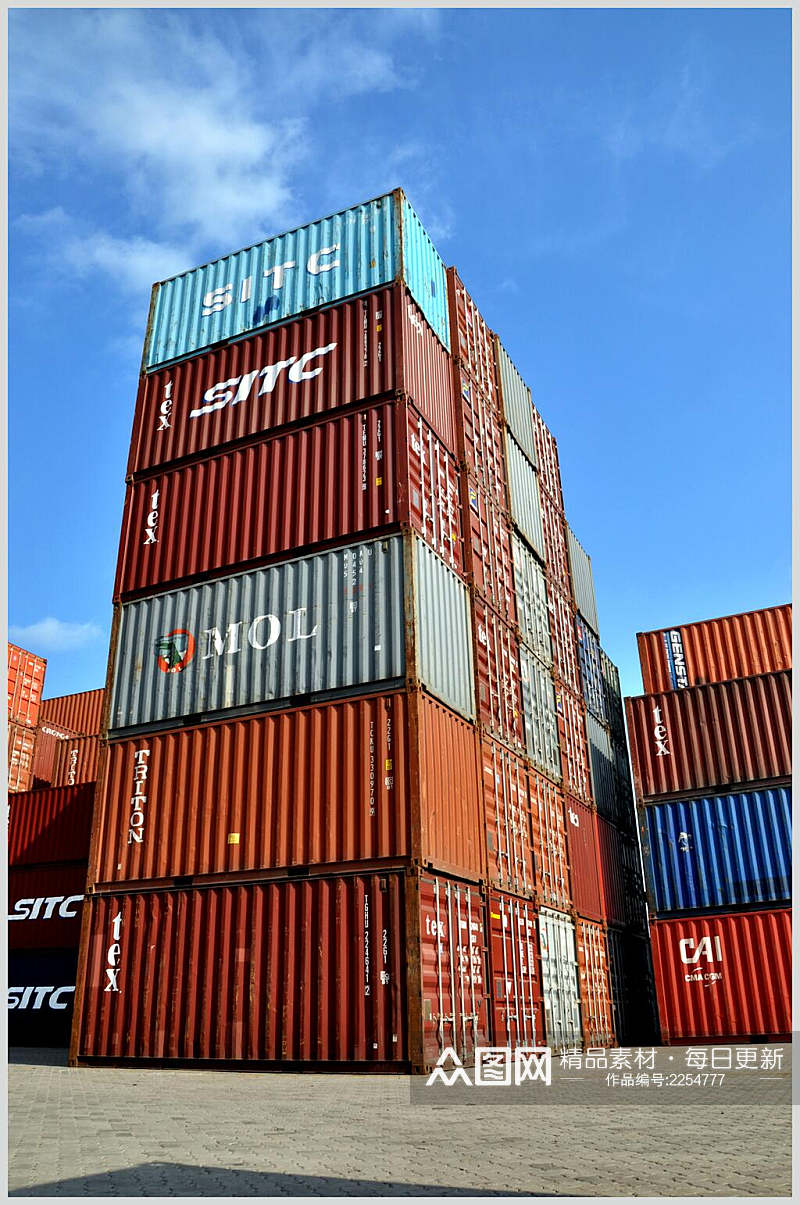 集装箱货轮船舶集装箱码头港口图片素材