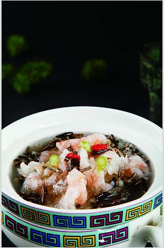 野米炖虾滑餐饮高清图片
