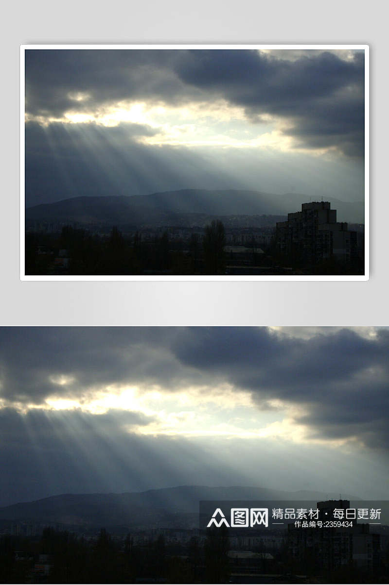 阳光透云层天空摄影图素材