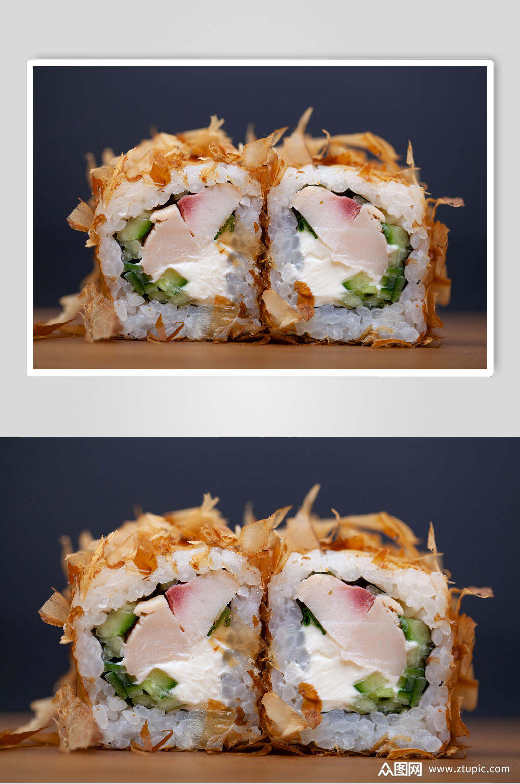 鱿鱼丝寿司高清图片