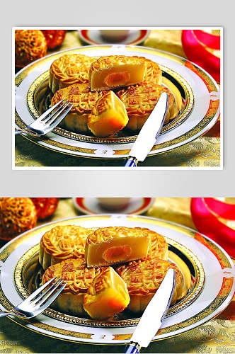 中式高端月饼食品摄影图片