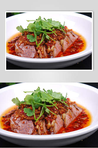 蒜香牛肉食物摄影图片
