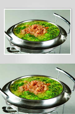 小米青菜汆咸肉高清图片