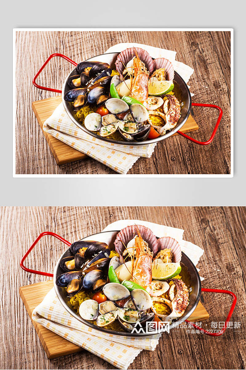 海鲜焗饭食品图片素材