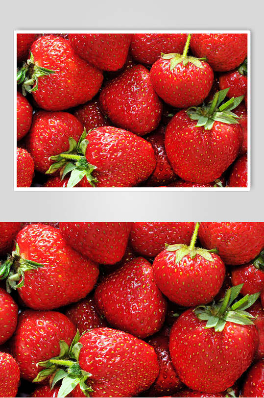 奶油草莓水果食物实拍图片