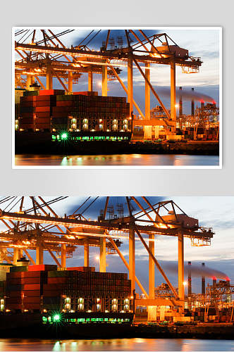 时尚货轮船舶集装箱码头港口图片