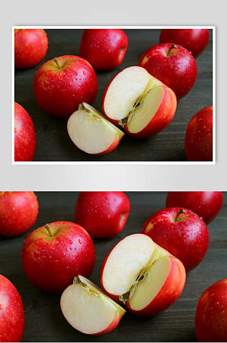新鲜冰镇苹果水果食品高清图片