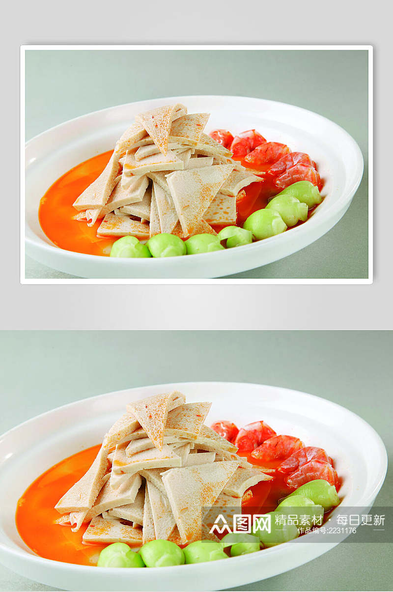 鲜虾炖豆糕食物高清图片素材