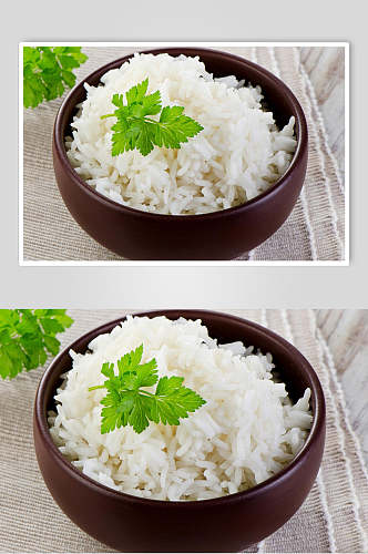 清新蒸米饭食品图片