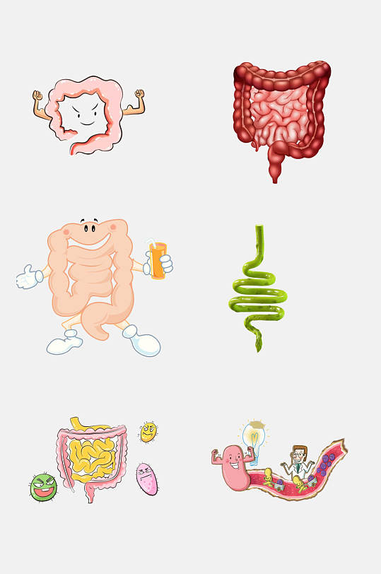 创意医学肠道消化系统免抠素材