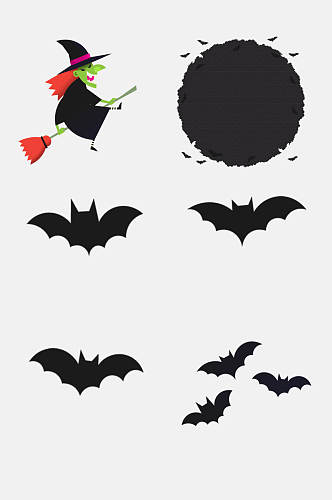 黑色蝙蝠万圣节免抠元素