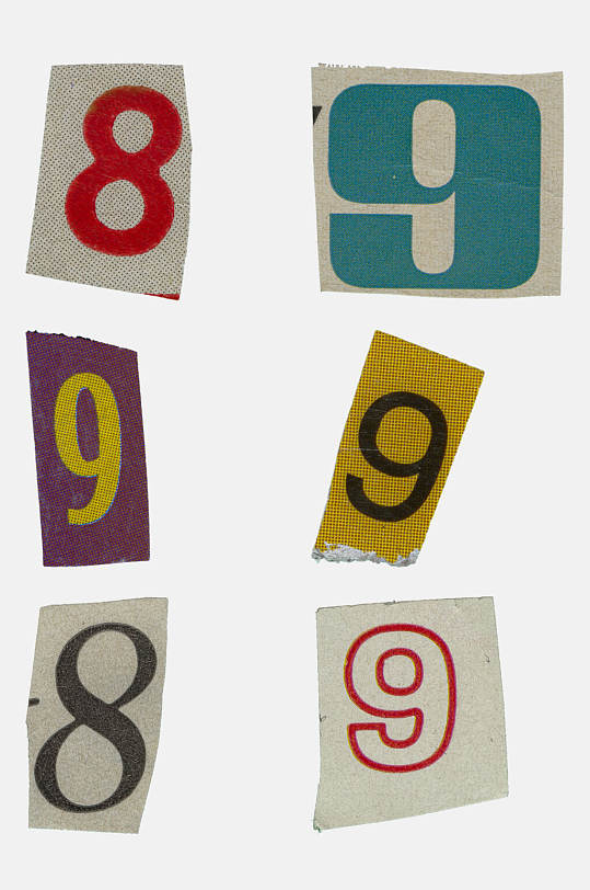卡片数字免抠元素