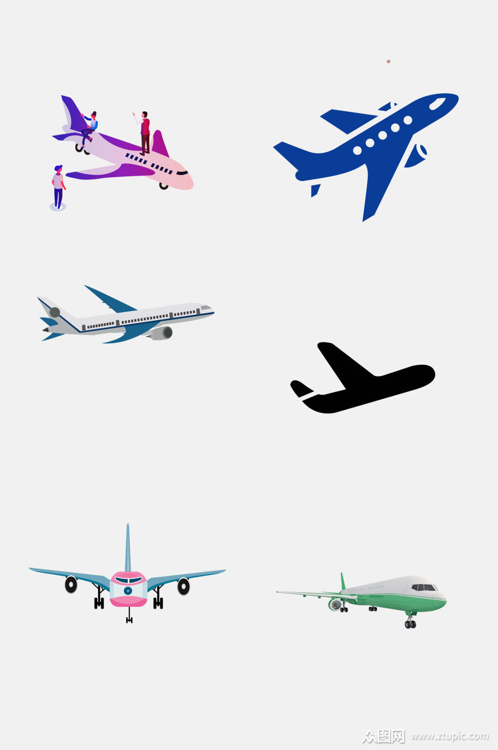 炫彩时尚飞机航空旅行免抠素材模板下载-编号2256578-众图网