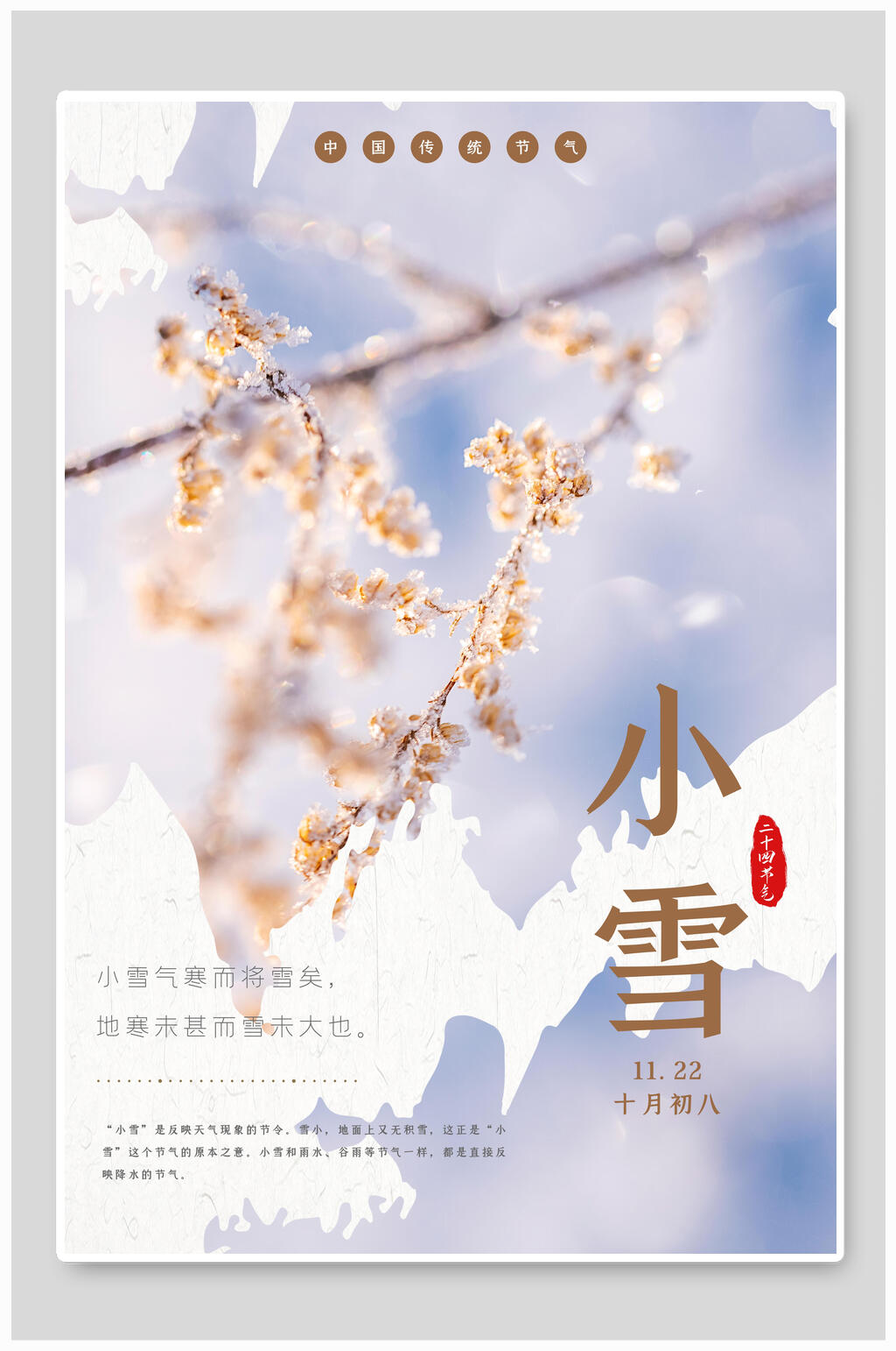 雾凇小雪节气海报素材