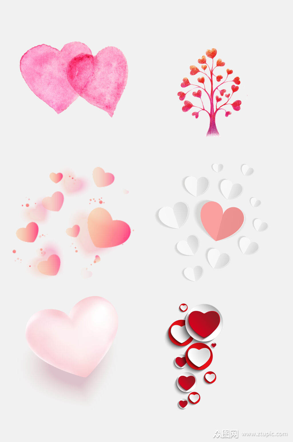 微粒体爱心免抠元素素材