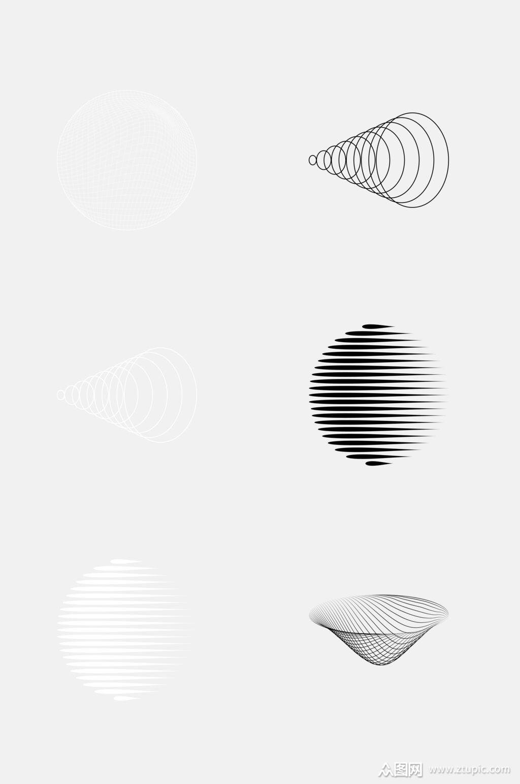 创意线条几何图形免抠元素