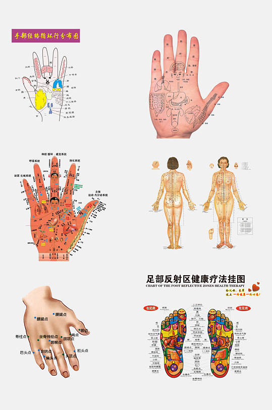 医学中医人体经络穴位免抠素材