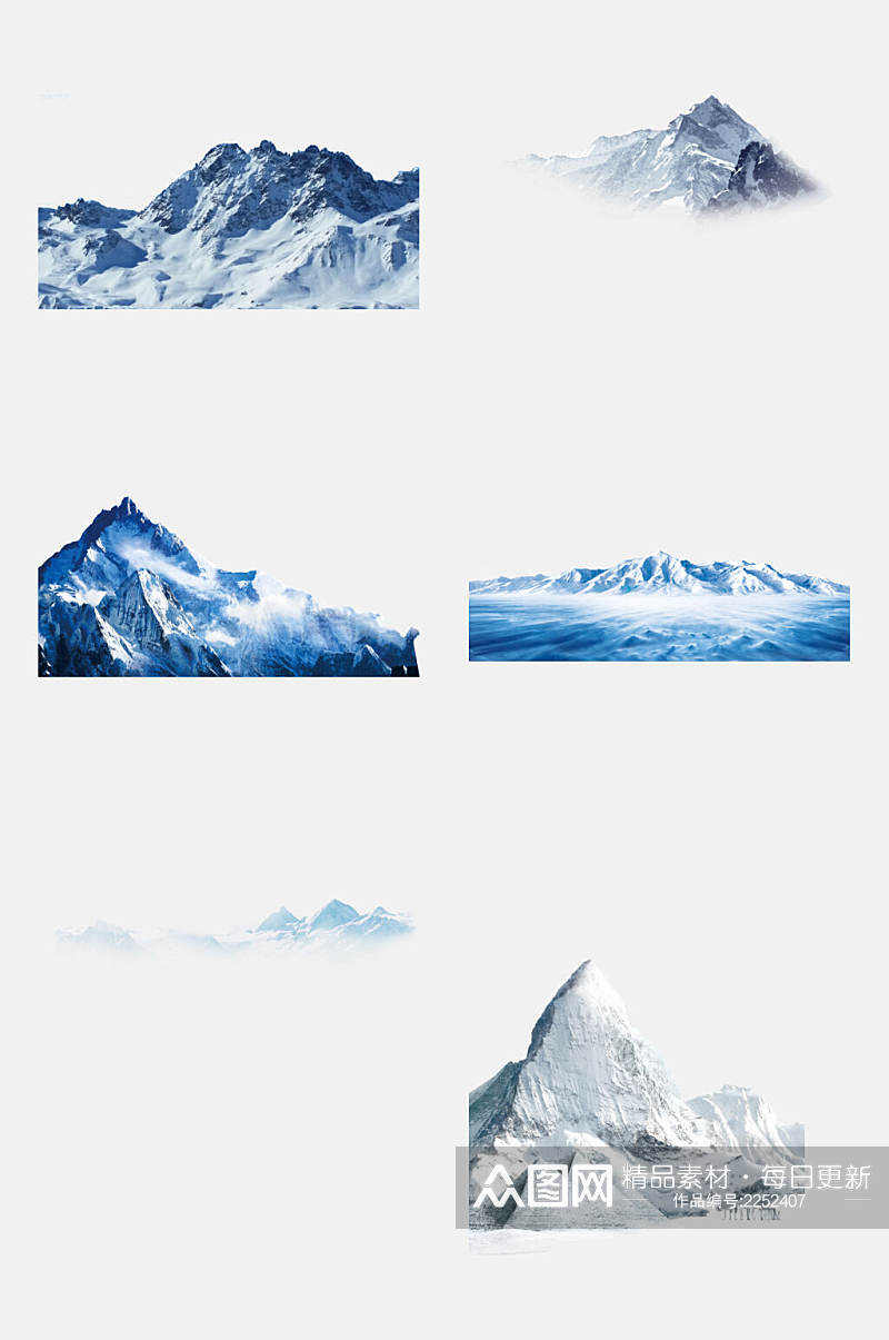 冰川雪山免抠元素素材