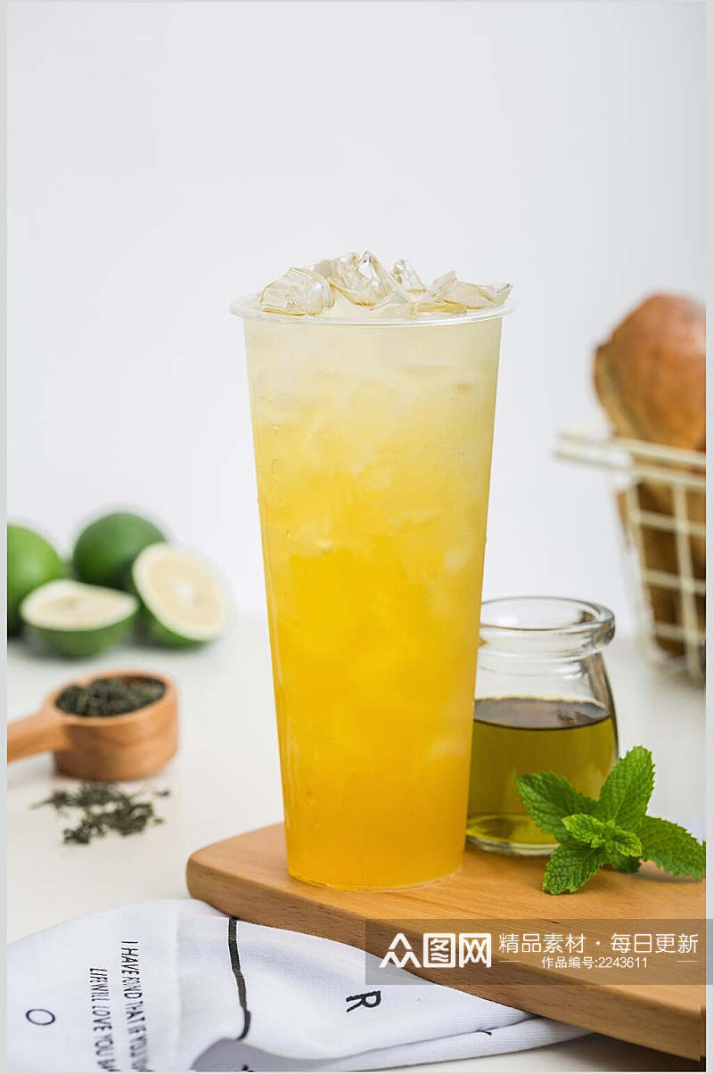 柠檬薄荷绿茶美食图片素材