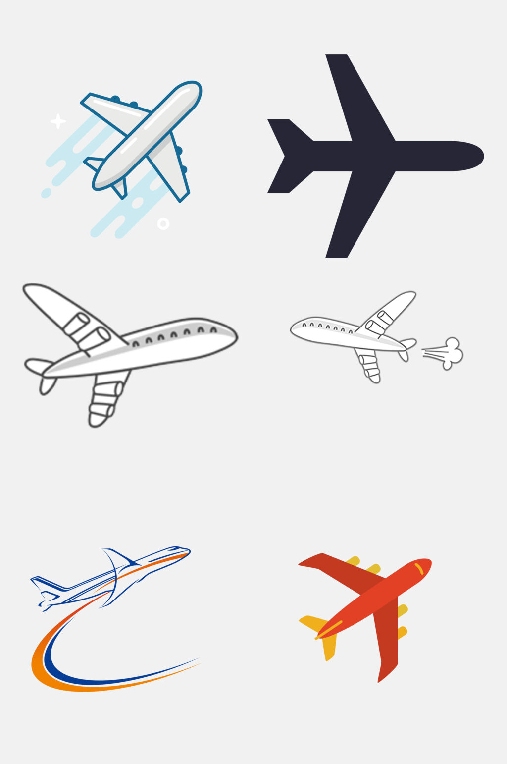 手绘创意飞机航空旅行免抠素材素材