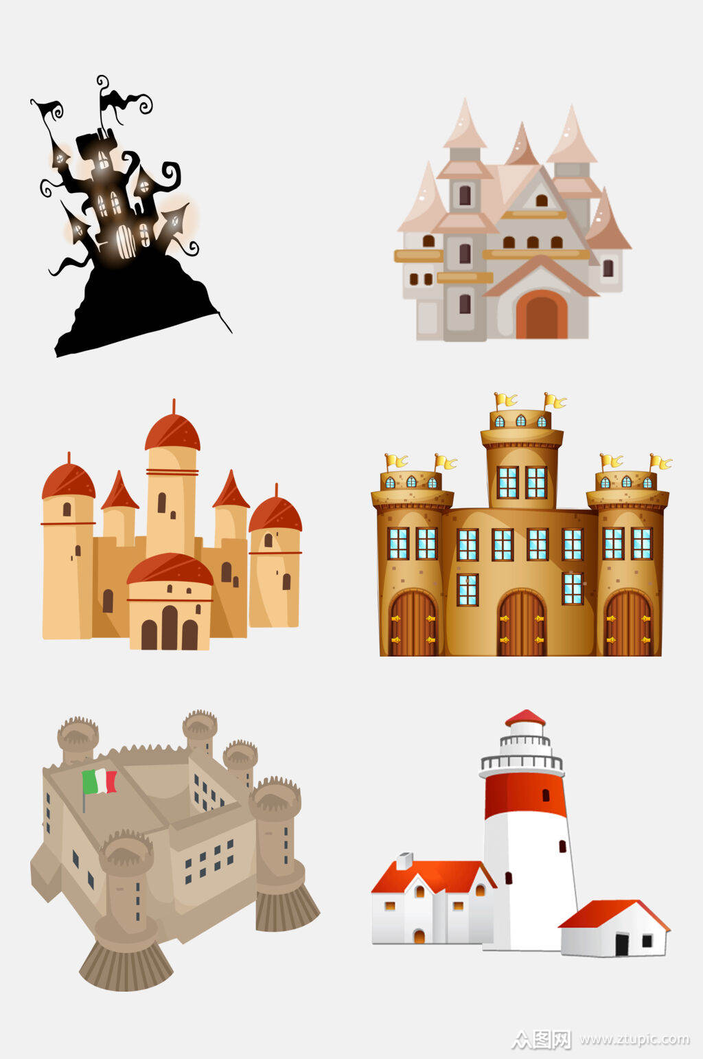 创意欧式童话城堡宫殿免抠素材