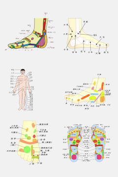 时尚中医人体经络穴位免抠素材