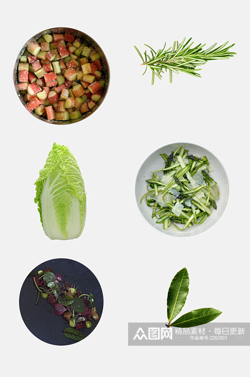 清新绿色美食免抠元素素材