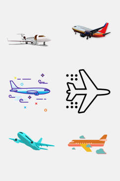 手绘模型客机飞机航空旅行免抠素材
