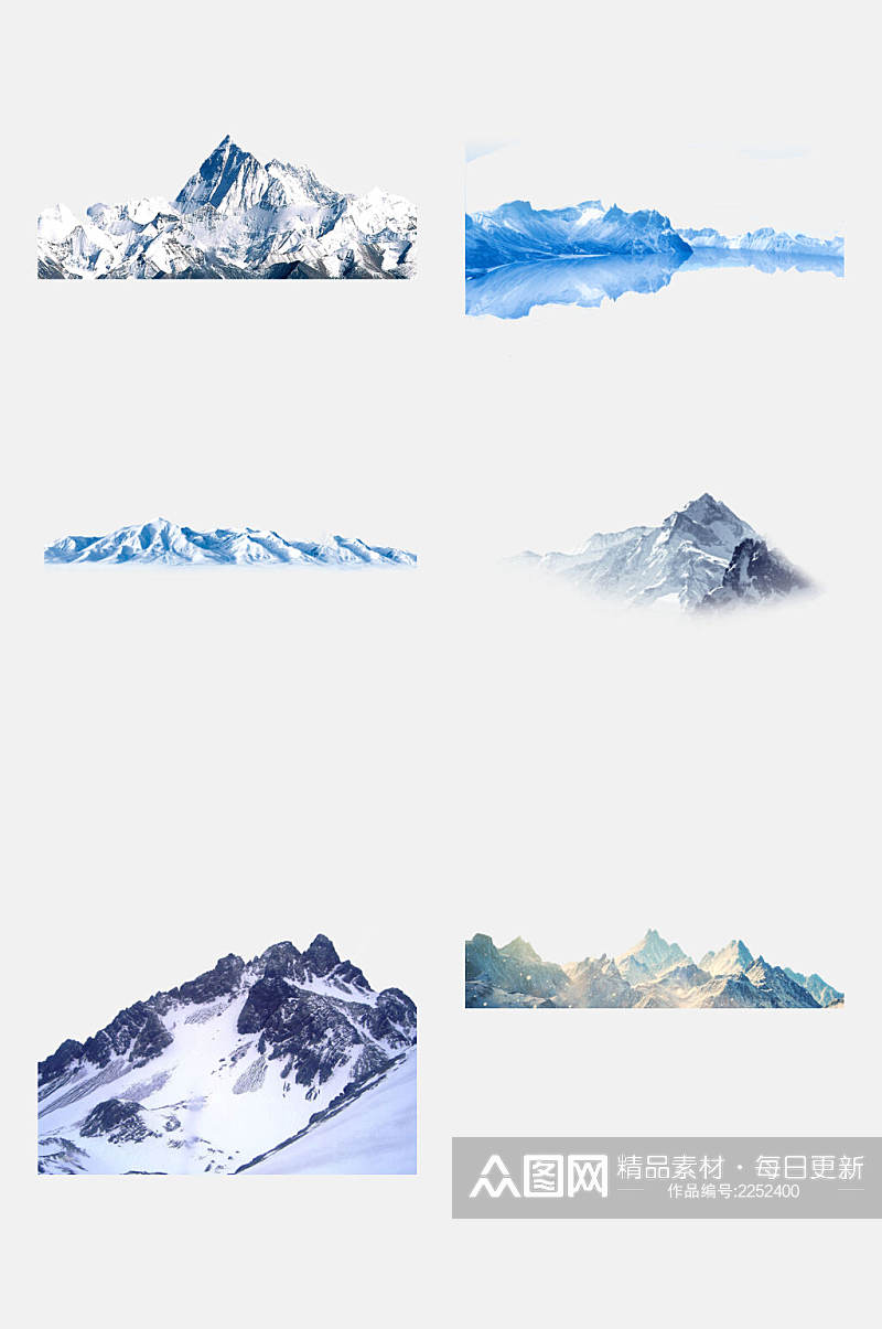 山峰雪山免抠元素素材