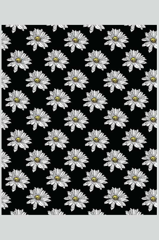 黑底雏菊花纹底图素材元素