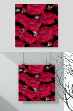 红色轻奢花卉图片矢量背景素材