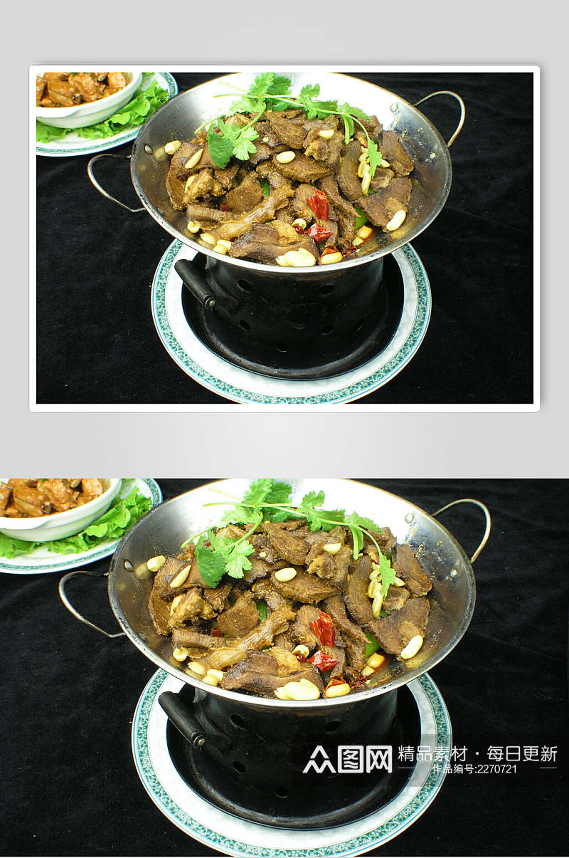 新鲜干锅牛肉美食高清图片素材