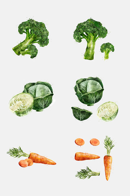 水彩蔬果免抠元素