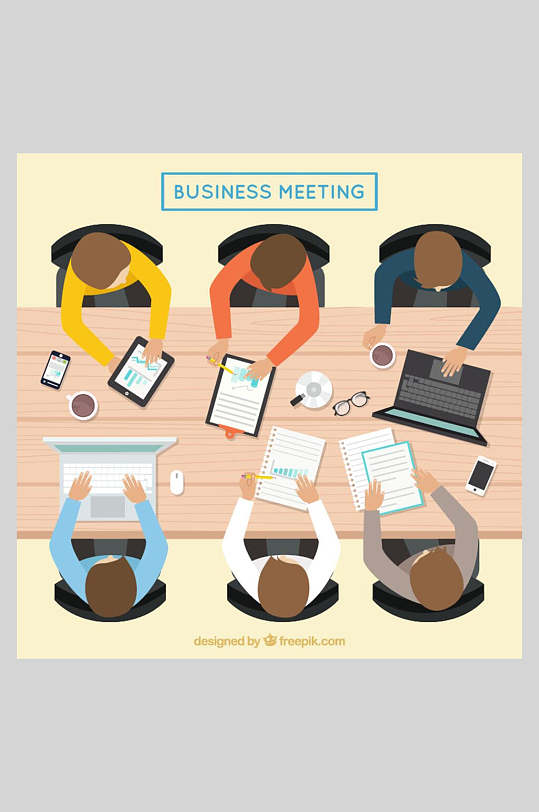 商务办公会议矢量插画素材