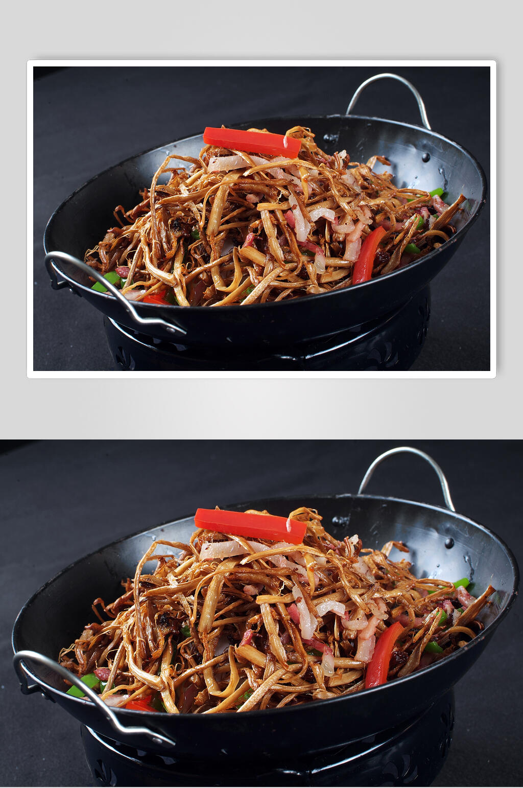 招牌热菜干锅茶树菇餐饮高清图片素材