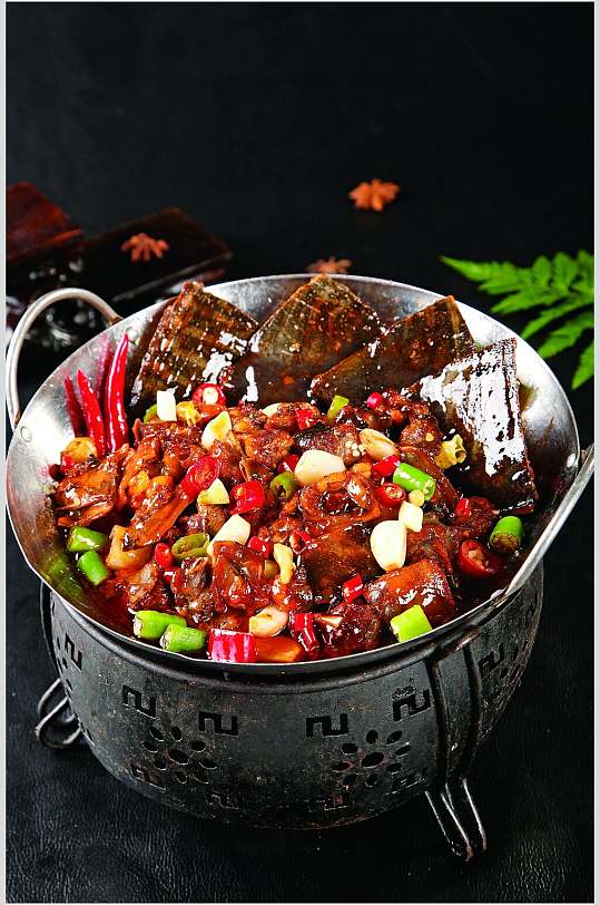 香辣干锅甲鱼餐饮食物图片