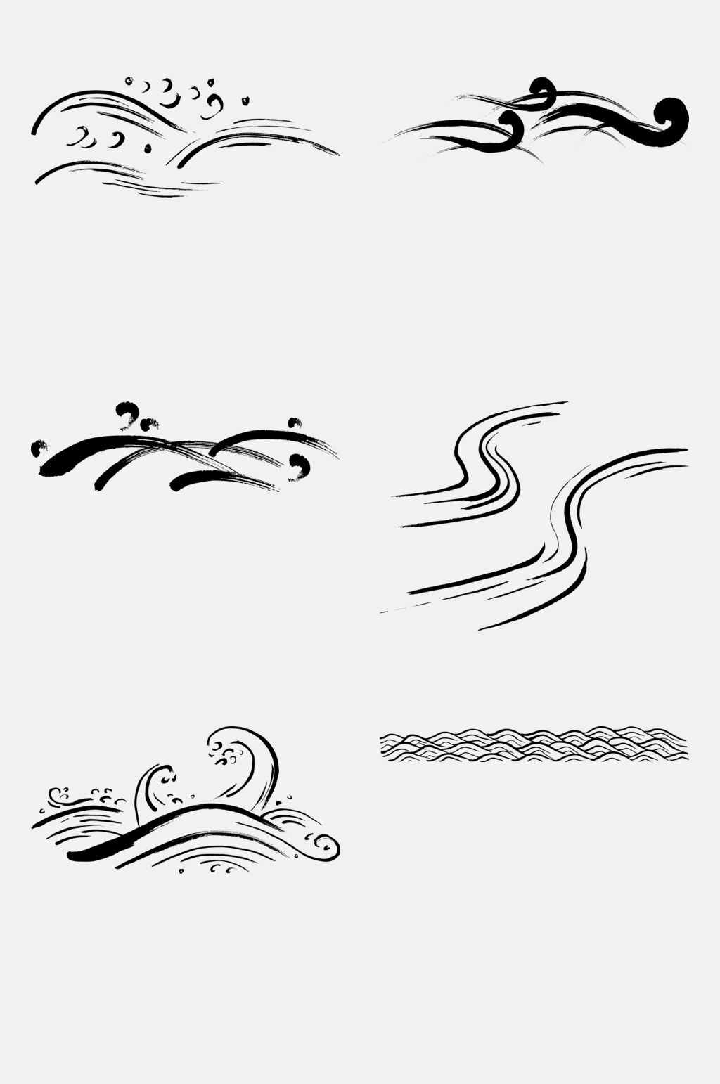 灰色波浪免抠元素素材